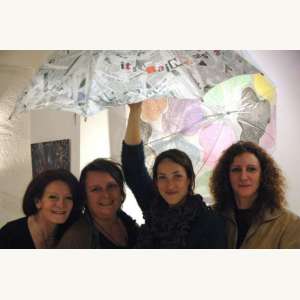 Les artistes de l'atelier - De gauche à droite Anne-Marie, Véronique, Agnès et Cécile.